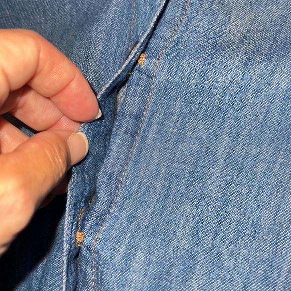 TOMMY HILFIGER small denim dress long sleeve pockets button down belted - Picture 7 of 13